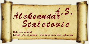 Aleksandar Staletović vizit kartica